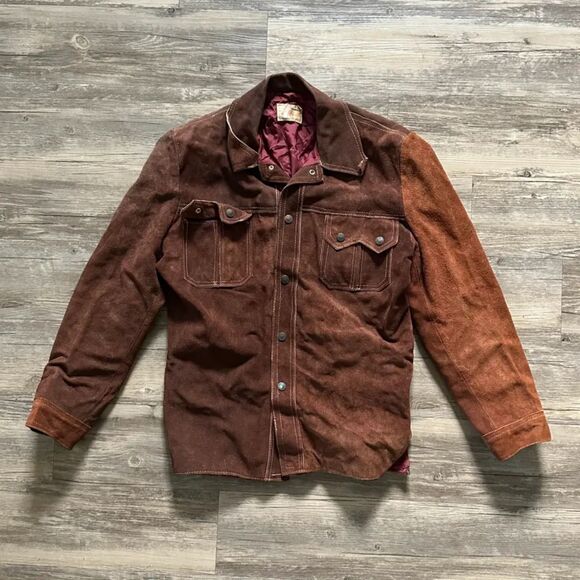 Vintage 60s Ramos Cowhide Western Suede Leather Jacket Size 40 - Picture 1 of 6